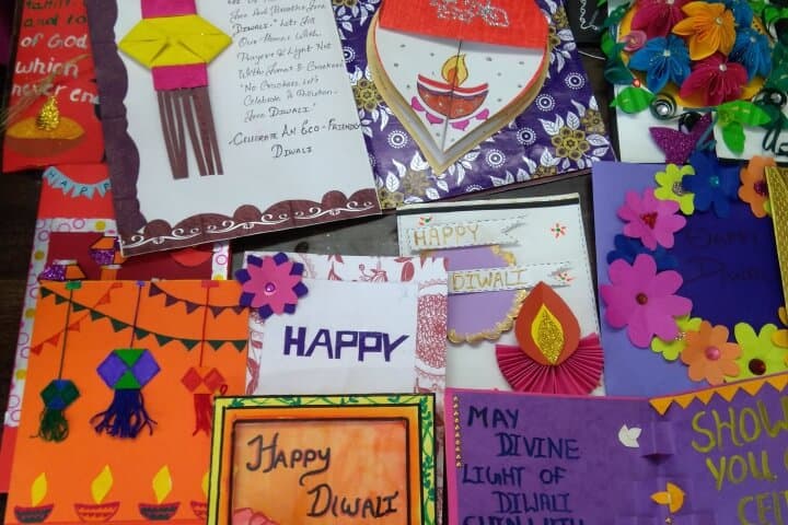 View Happy Diwali Craft Diwali Greeting Card Making Competition PNG